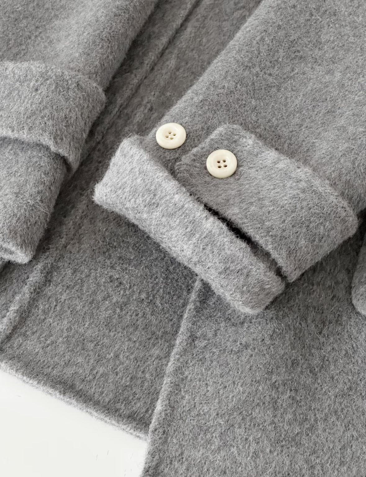 ‘Fern ‘ Hooded Toggle Wool Jacket - Gray