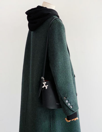 ‘Seren’ Olive green Longline Trench Coat