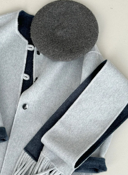 Aria Reversible 100% Wool Jacket with Scarf - 4 colors