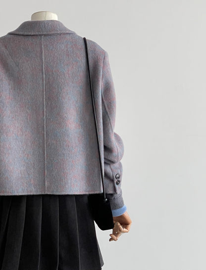 ‘Veyra’ Double-Faced Short Women Blazer (Purple)