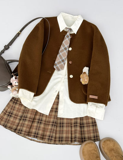 Lysa Cashmere Blended Short Wool Jacket - 2 Color