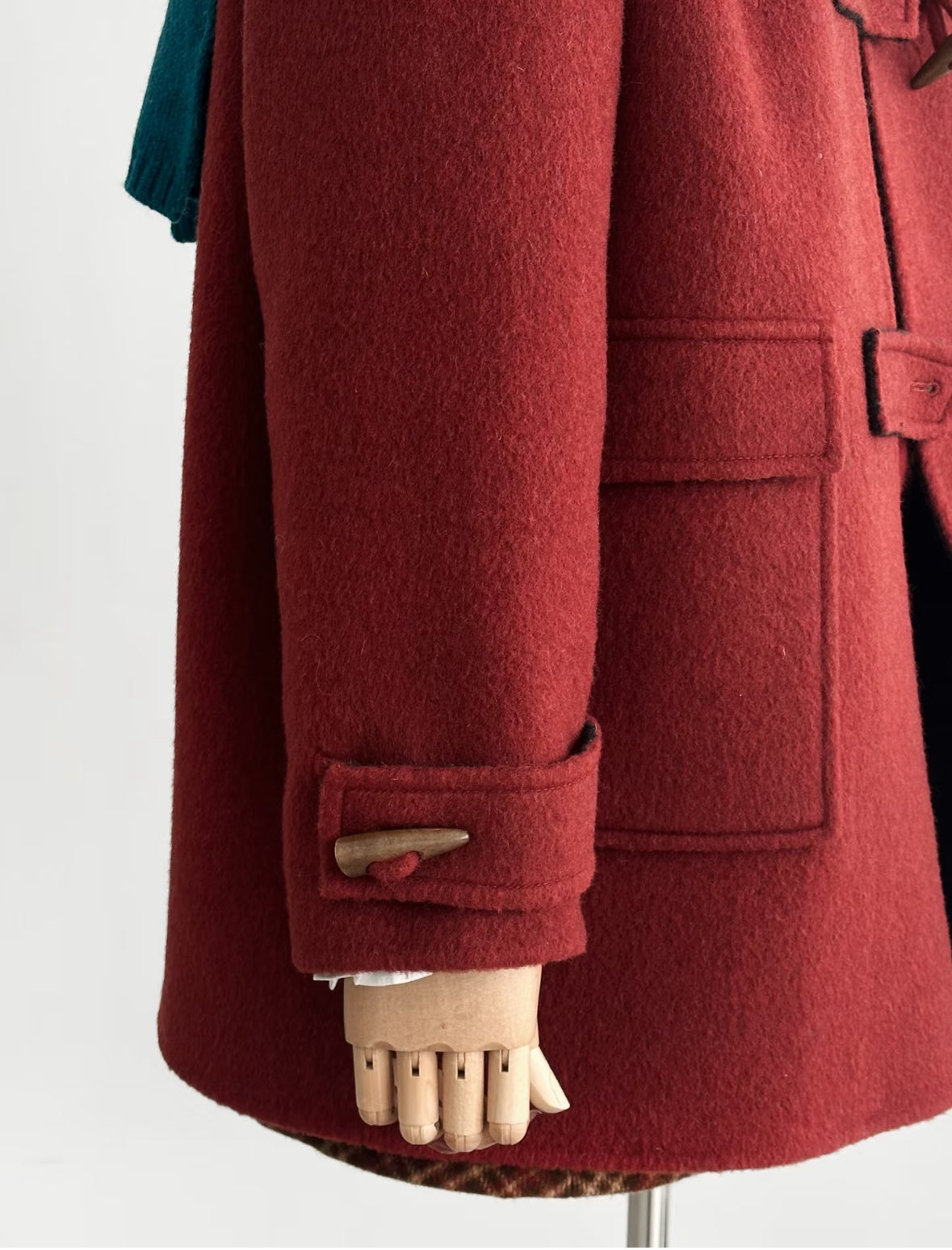 Pre-order ‘Scarlett’ Mid-Length 100% Burgundy Wool Hooded Jacket