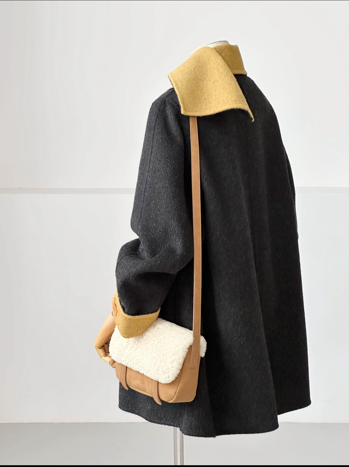 Aria Reversible 100% Wool Jacket - Scarf-style collar