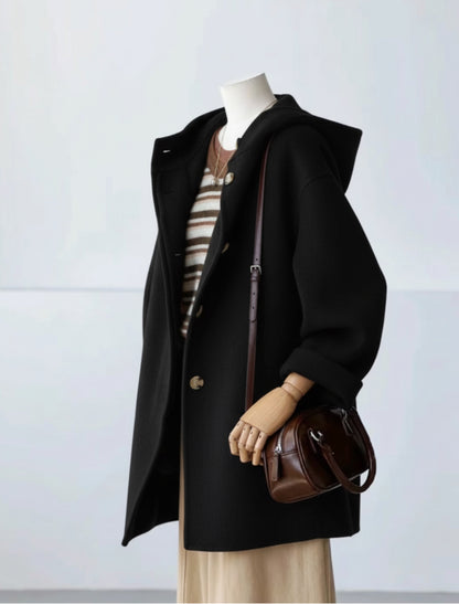 Sera Mid-Length Hooded Wool Jacket - 7 colors