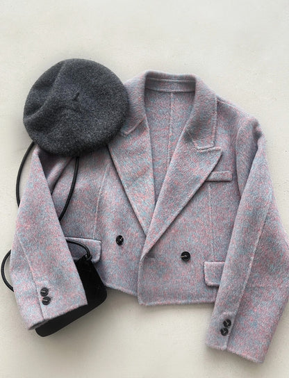 ‘Veyra’ Double-Faced Short Women Blazer (Purple)