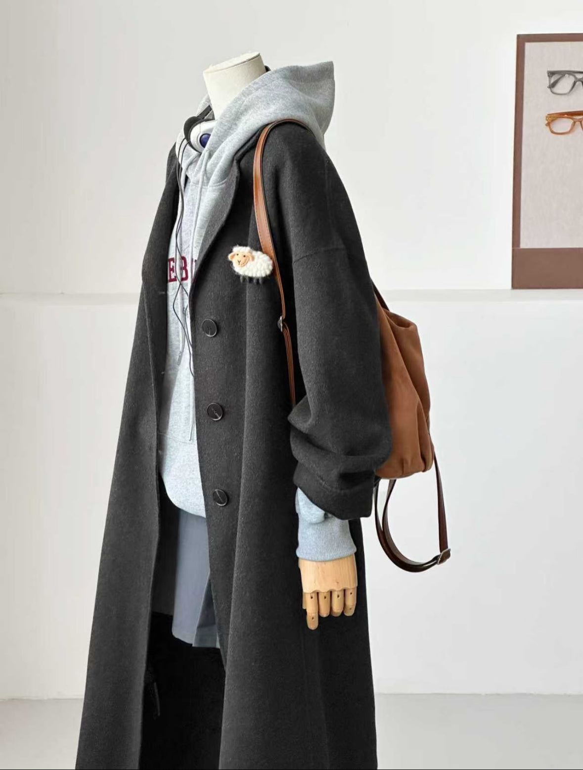 Solin Black Longline Trench Coat