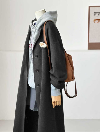 Solin Black Longline Trench Coat