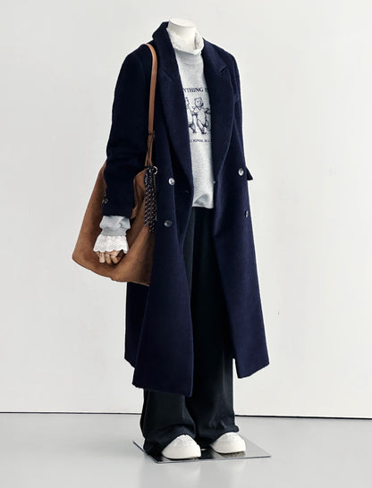 Eden Longline Trench Coat - Navy