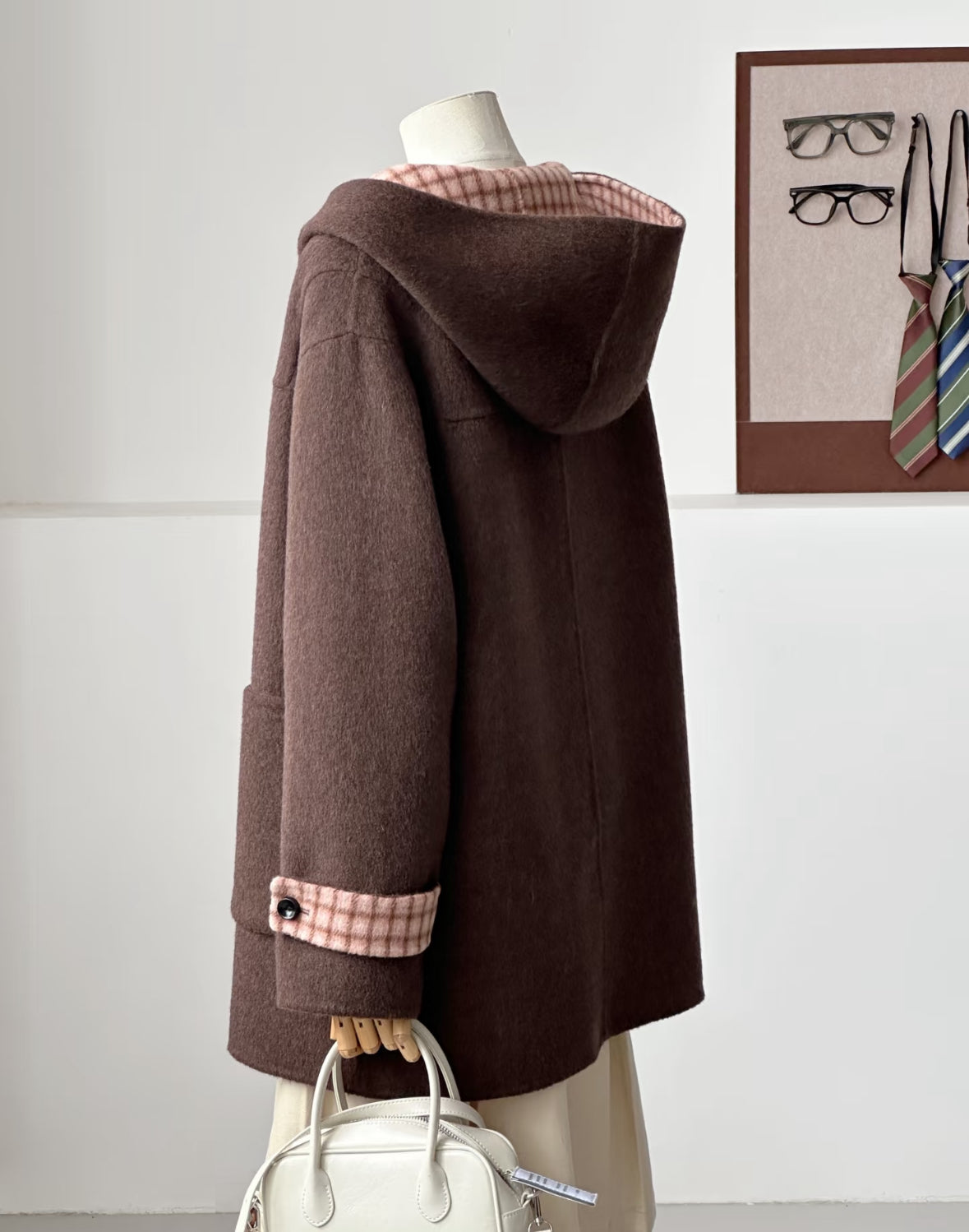 ‘Fern ‘ Hooded Toggle Wool Jacket