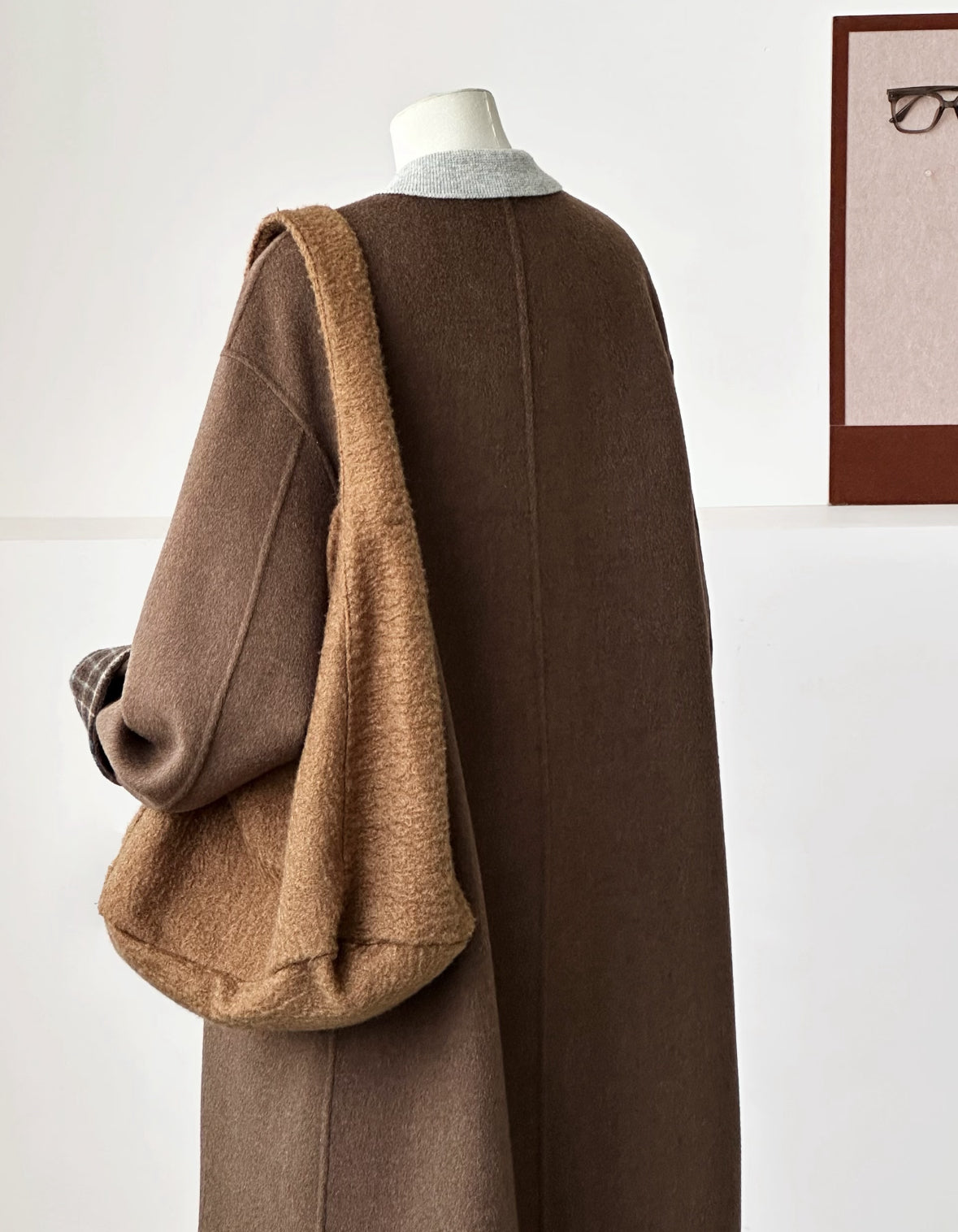 Aria Longline Reversible Wool Coat with Scarf