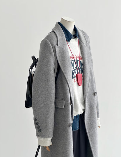 ‘Seren’ Gray Longline Trench Coat