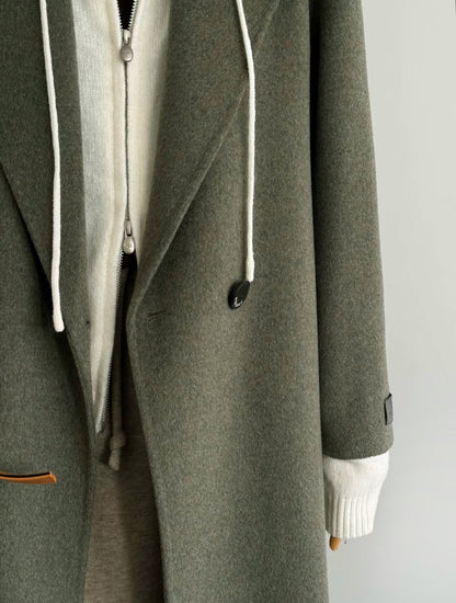 ‘Olive’ Longline Wool Trench Coat