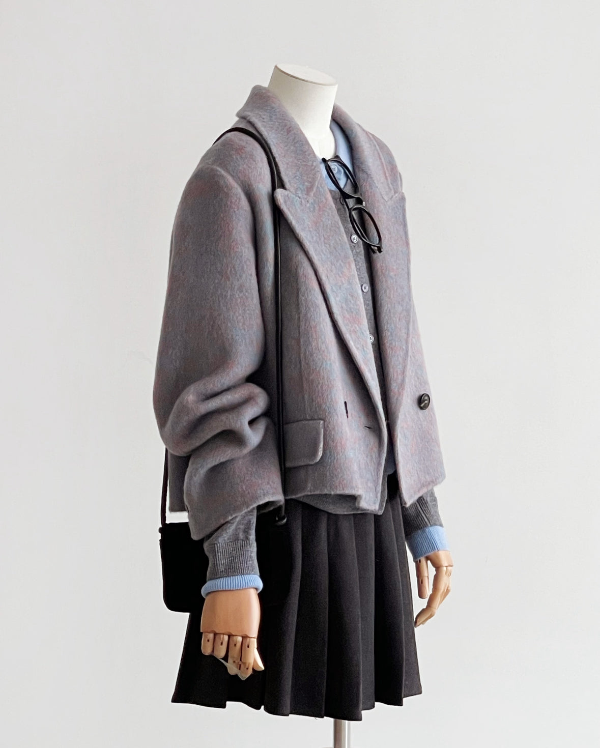 ‘Veyra’ Double-Faced Short Women Blazer (Purple)