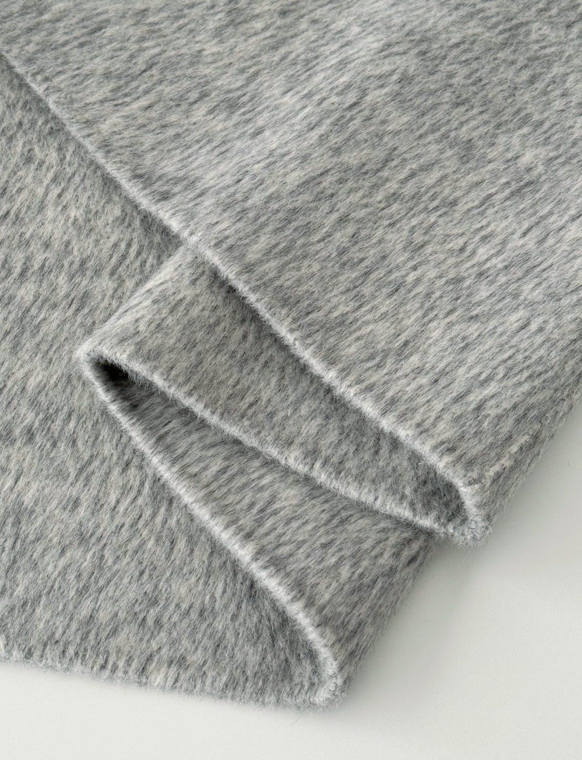 Velin Wide Lapel Belted Wool Coat - Gray