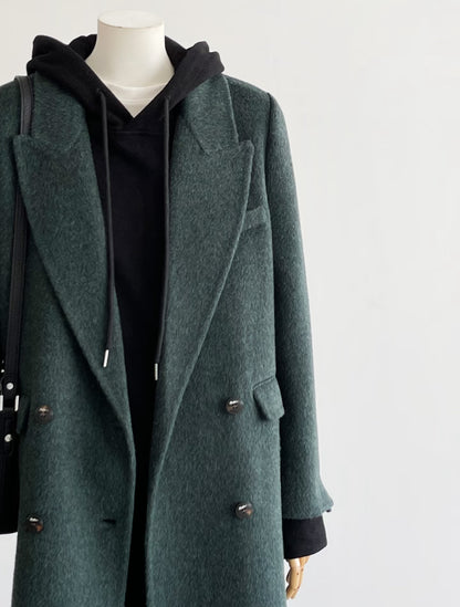 ‘Seren’ Olive green Longline Trench Coat