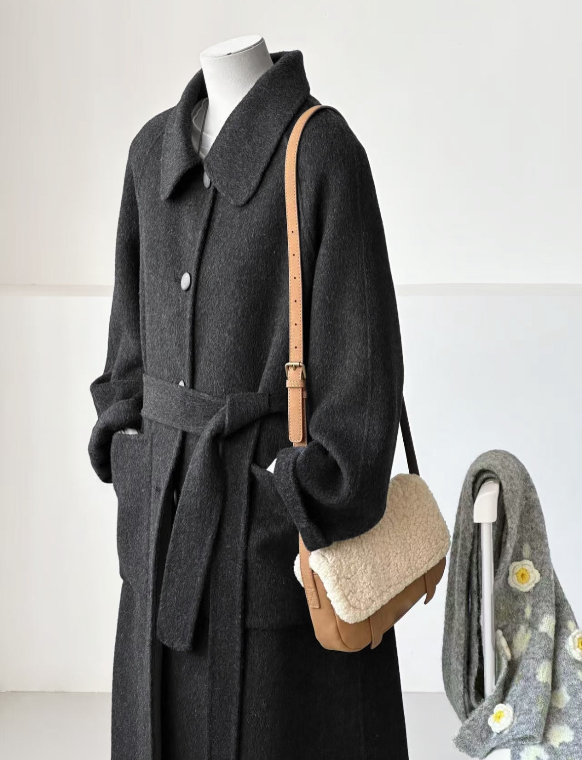 Willow Longline Trench Coat - Black