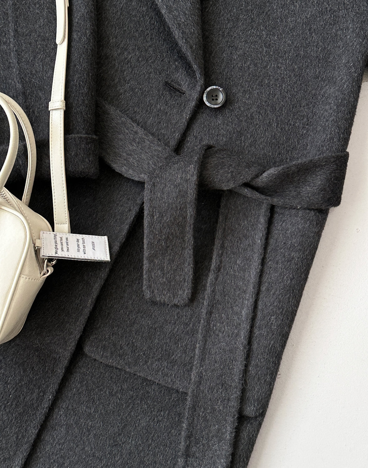 Sage Longline Belted Trench Coat - Black