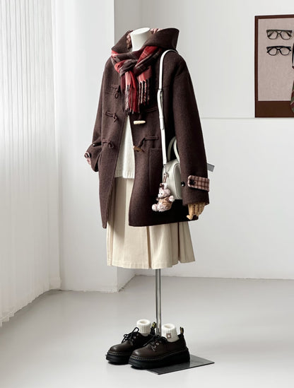 ‘Fern ‘ Hooded Toggle Wool Jacket