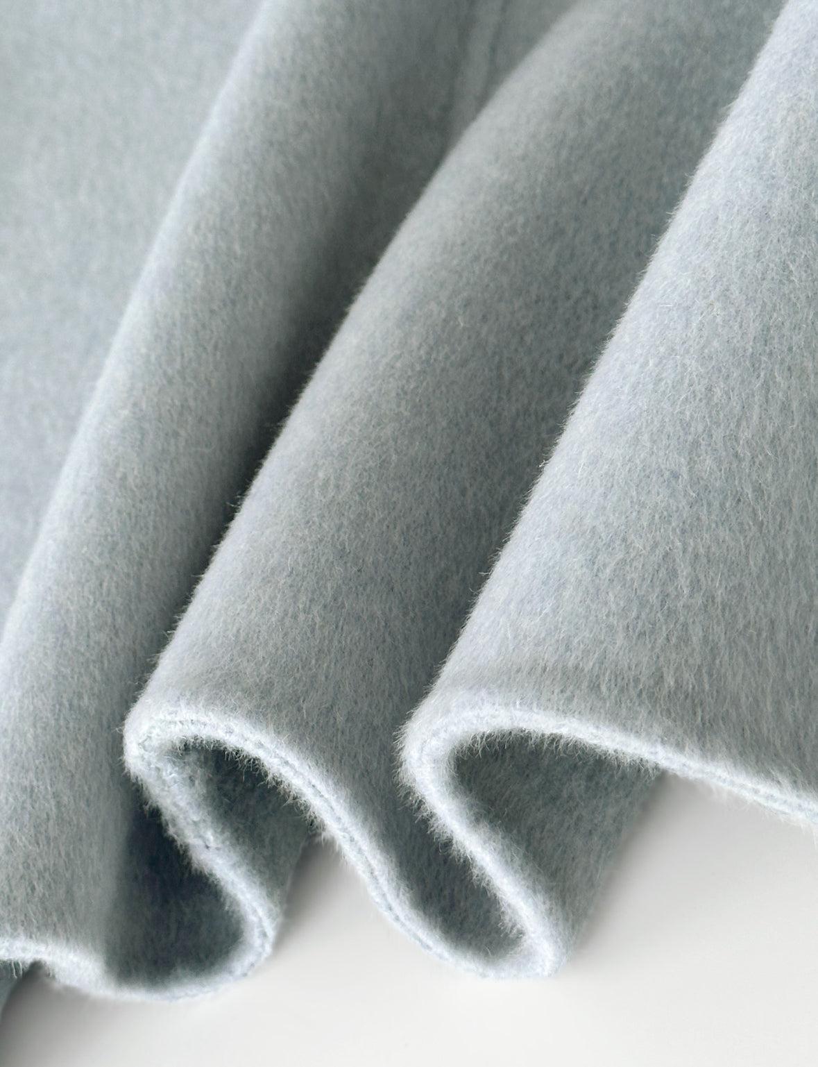 Clover 100% Wool Hooded Coat- Blue