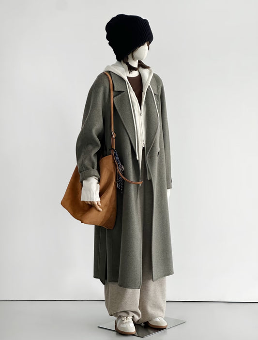 Pre-order ‘Olive’ Longline Wool Trench Coat