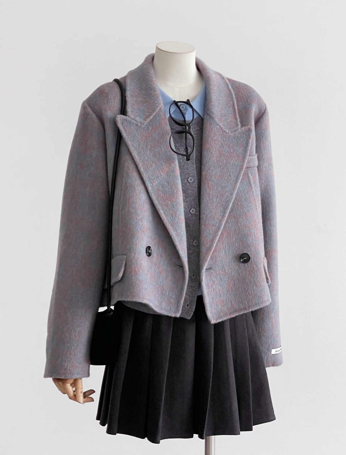 ‘Veyra’ Double-Faced Short Women Blazer (Purple)