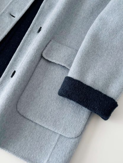 Bivor Two-tone Wool Jacket with Gloves - Blue