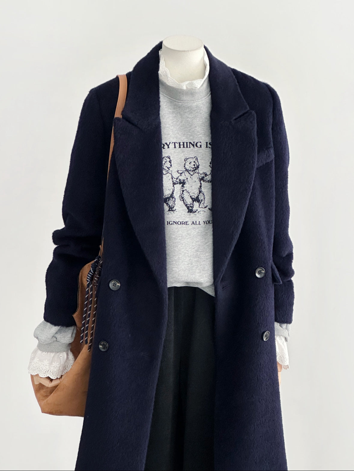 Eden Longline Trench Coat - Navy