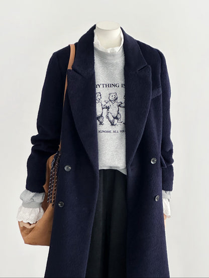 Eden Longline Trench Coat - Navy