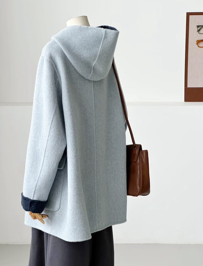 Bivor Two-tone Wool Jacket with Gloves - Blue