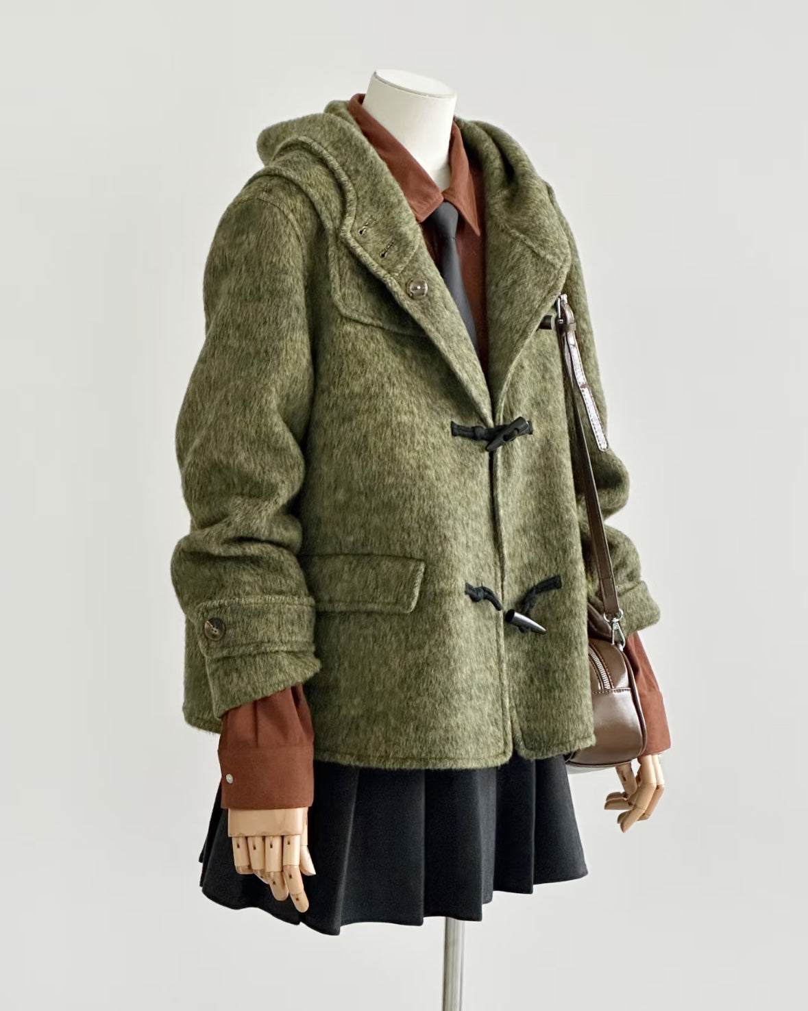 Pre-order ‘Monet'  Toggled Short Wool Jacket - Vivid Green