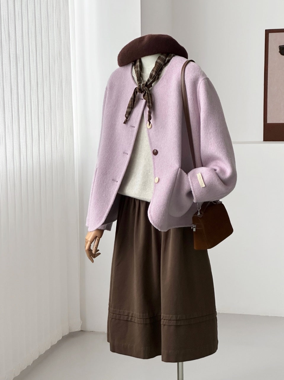 Lysa Cashmere Blended Short Wool Jacket - 2 Color