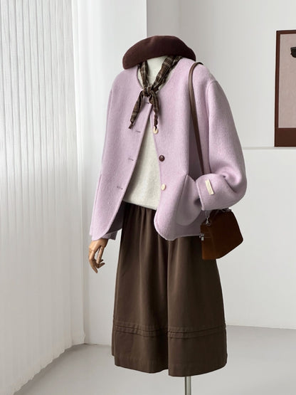 Lysa Cashmere Blended Short Wool Jacket - 2 Color