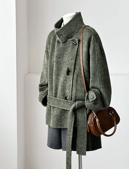 Astra Stand Collar Coat - Vivid Green