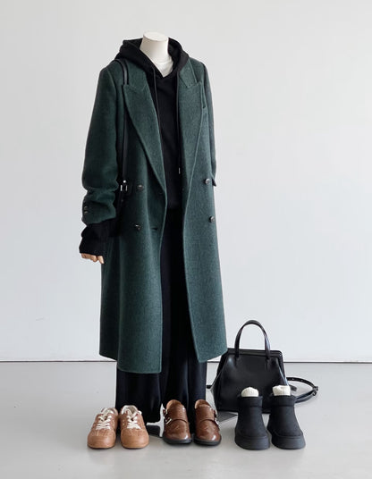 ‘Seren’ Olive green Longline Trench Coat
