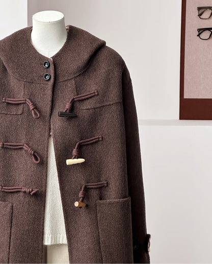 ‘Fern ‘ Hooded Toggle Wool Jacket