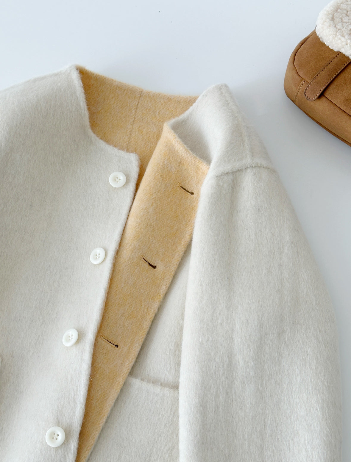 ‘Aria’ Reversible Yellow Wool Jacket