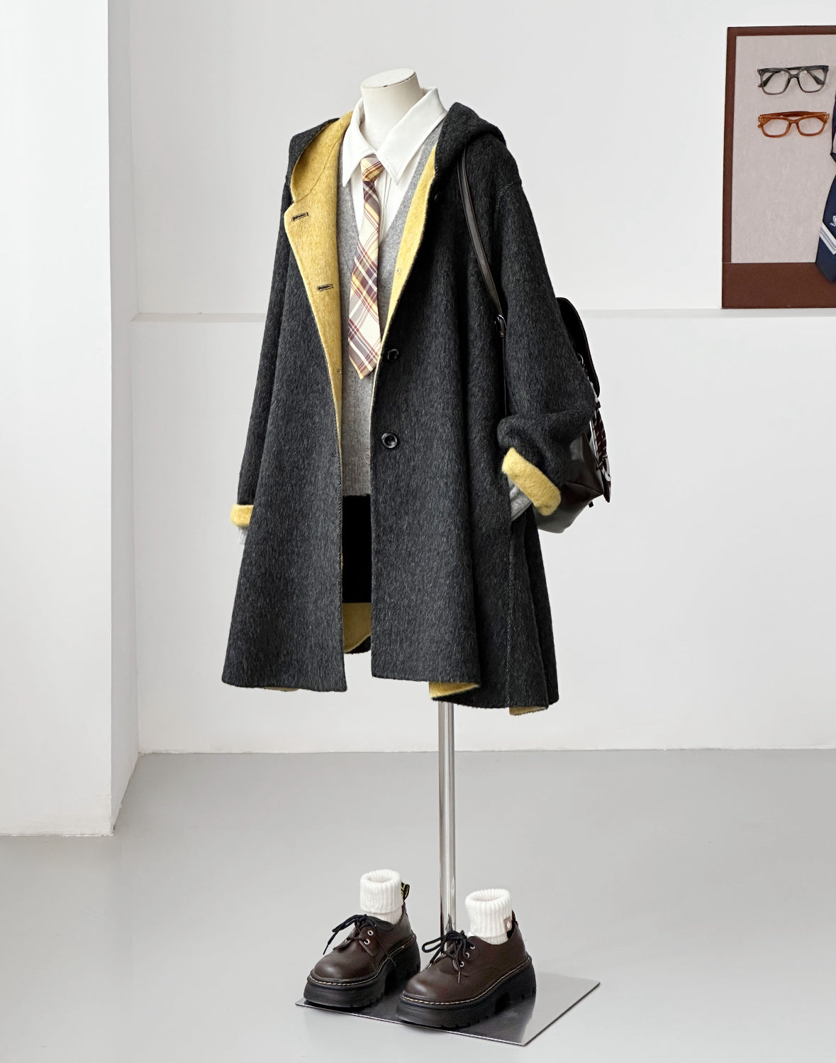 Bivor Two-tone Wool Jacket - Charcoal