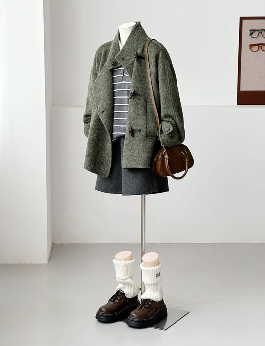 Astra Stand Collar Coat - Vivid Green