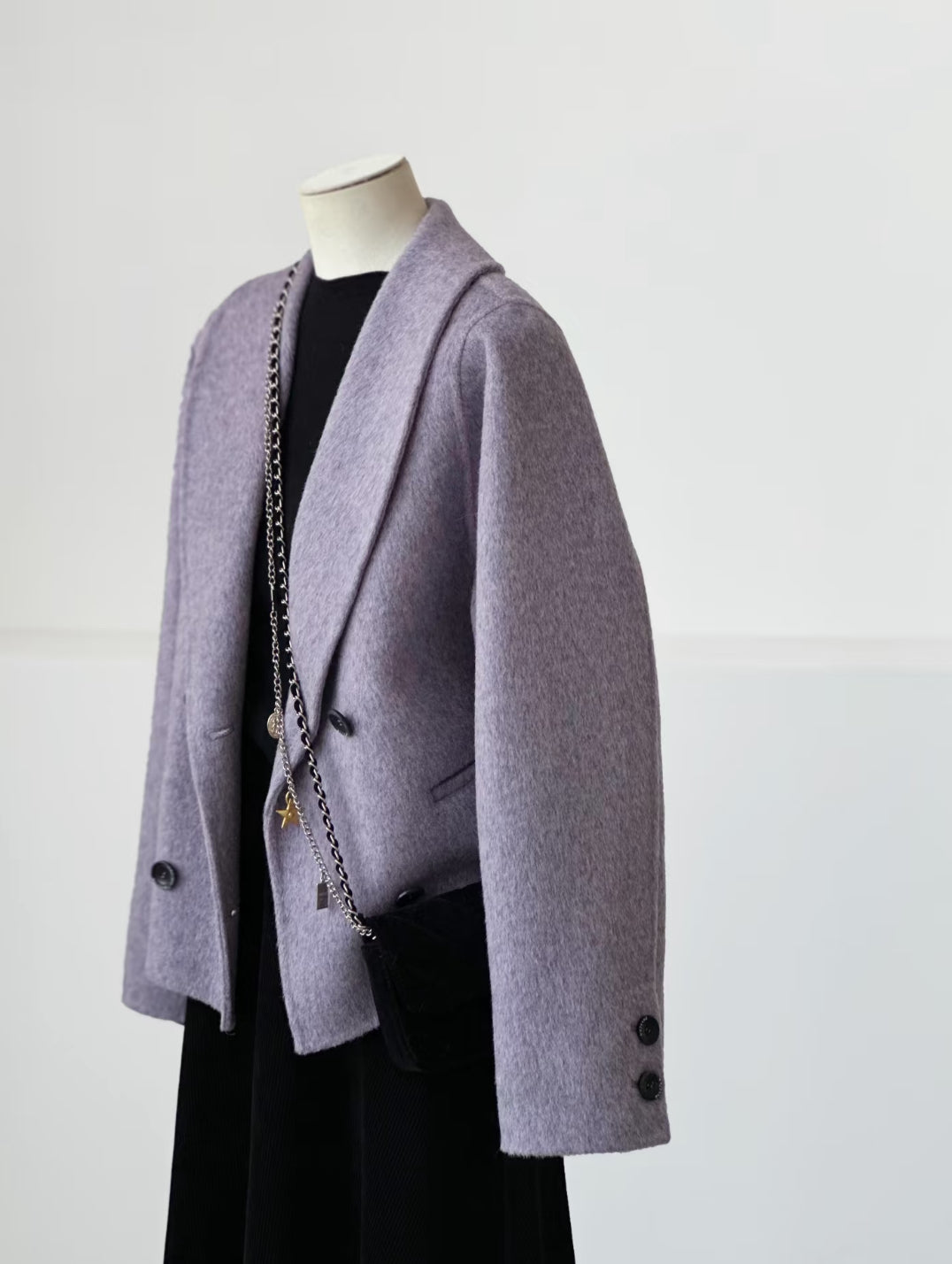 Pre-order ‘Iris' Short Purple Wool Jacket