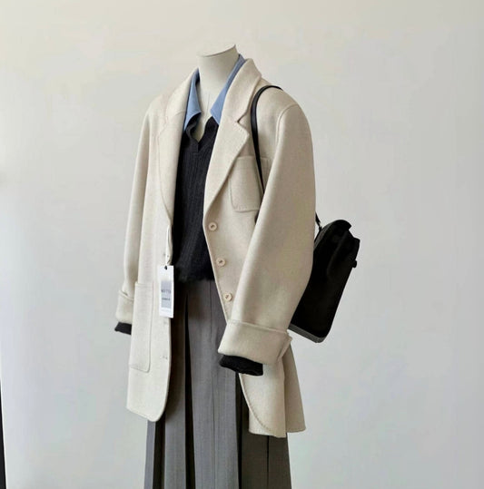 ‘Eden’ Classic Off White Casual Wool Blazer