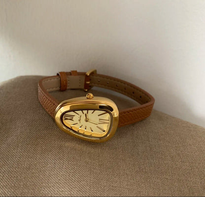 Designer’s Leather Strap Irregular Watch