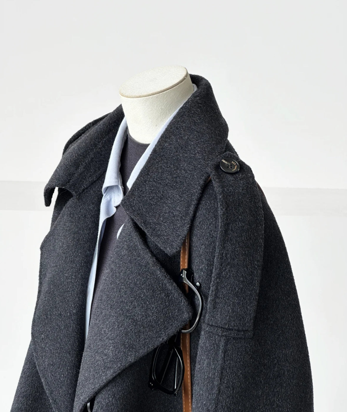 Dark Gray Wool Cashmere Short Women Jacket