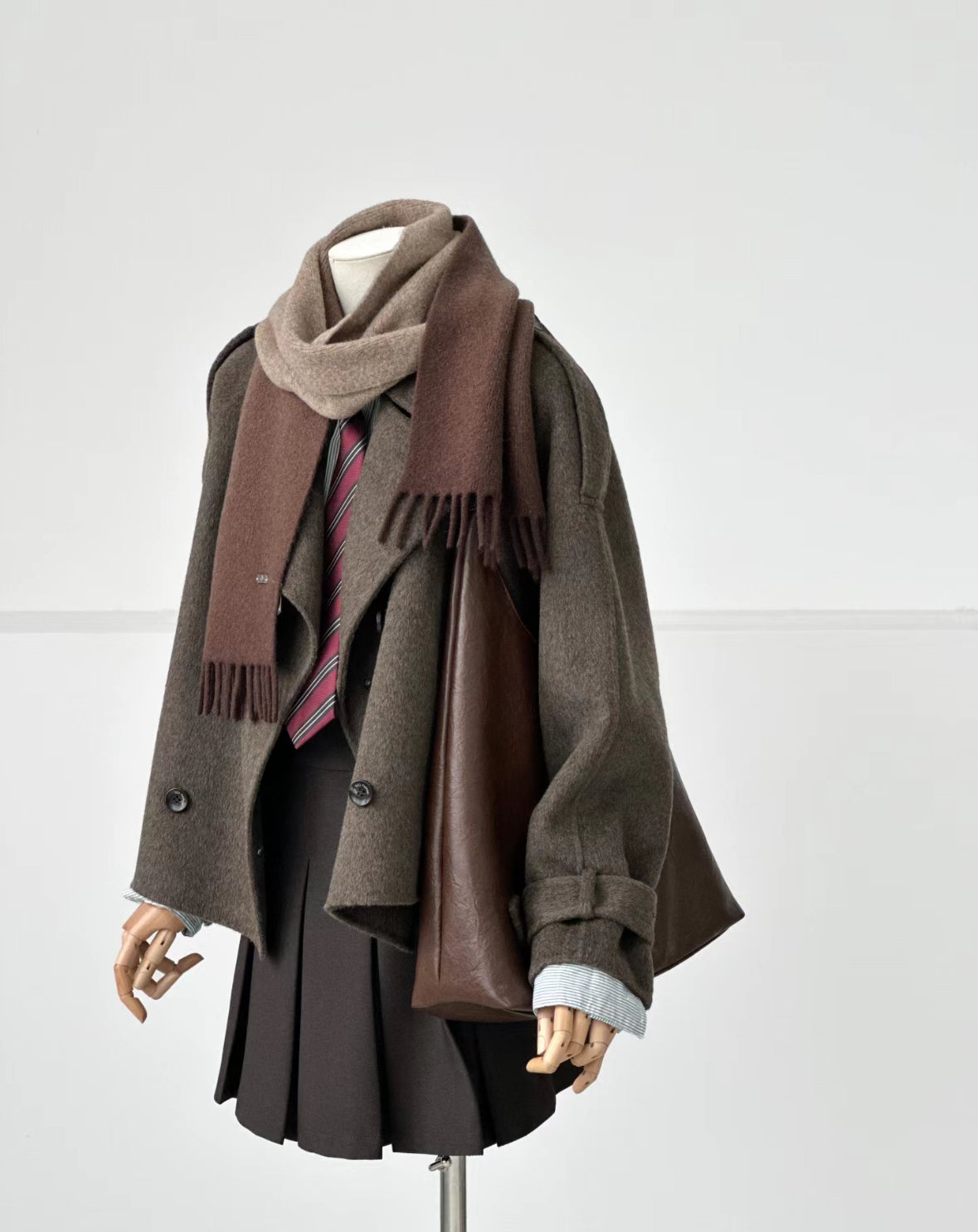 Pre-order ‘Hazel’ Brown Wool Cashmere Short Jacket