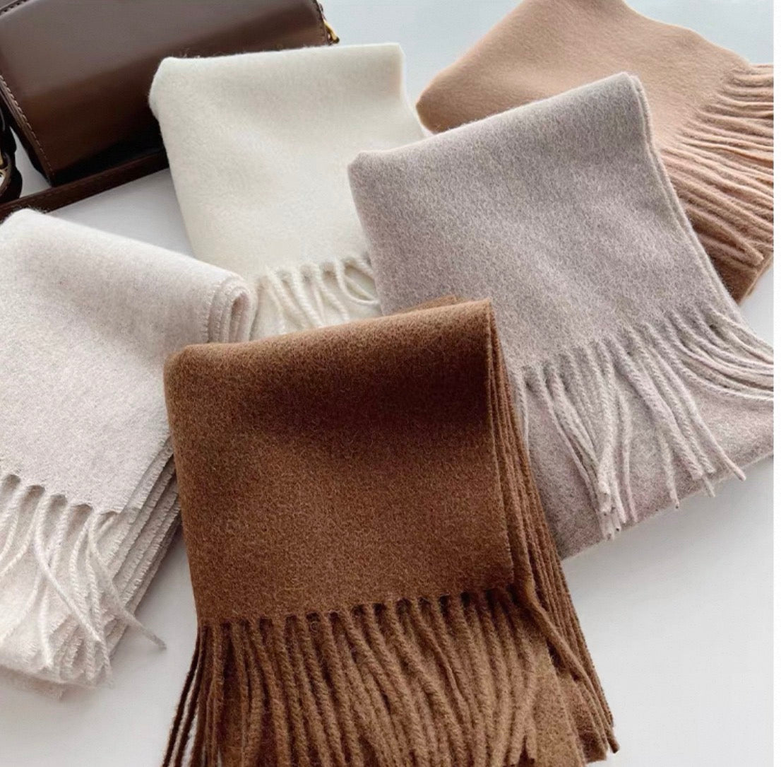 100% Wool Scarf Solid Color Scarf
