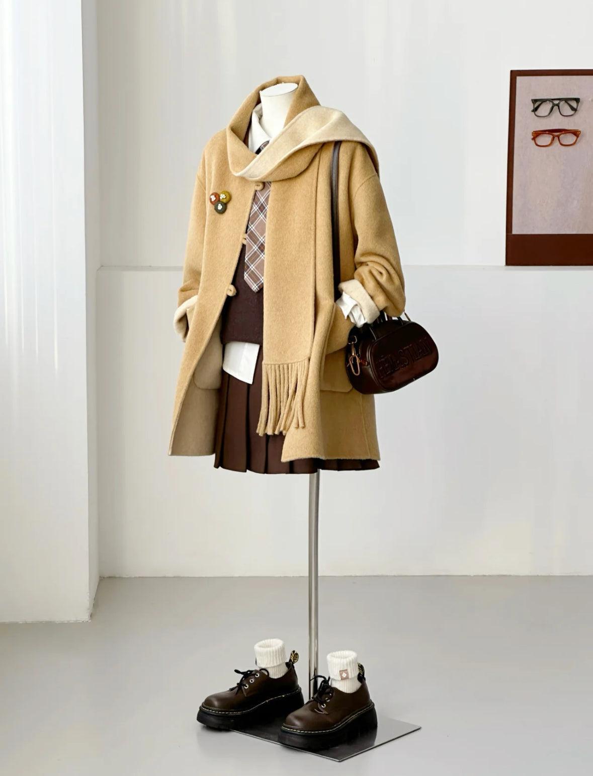 Nova Reversible 100% Wool Jacket with Scarf - 5 colors