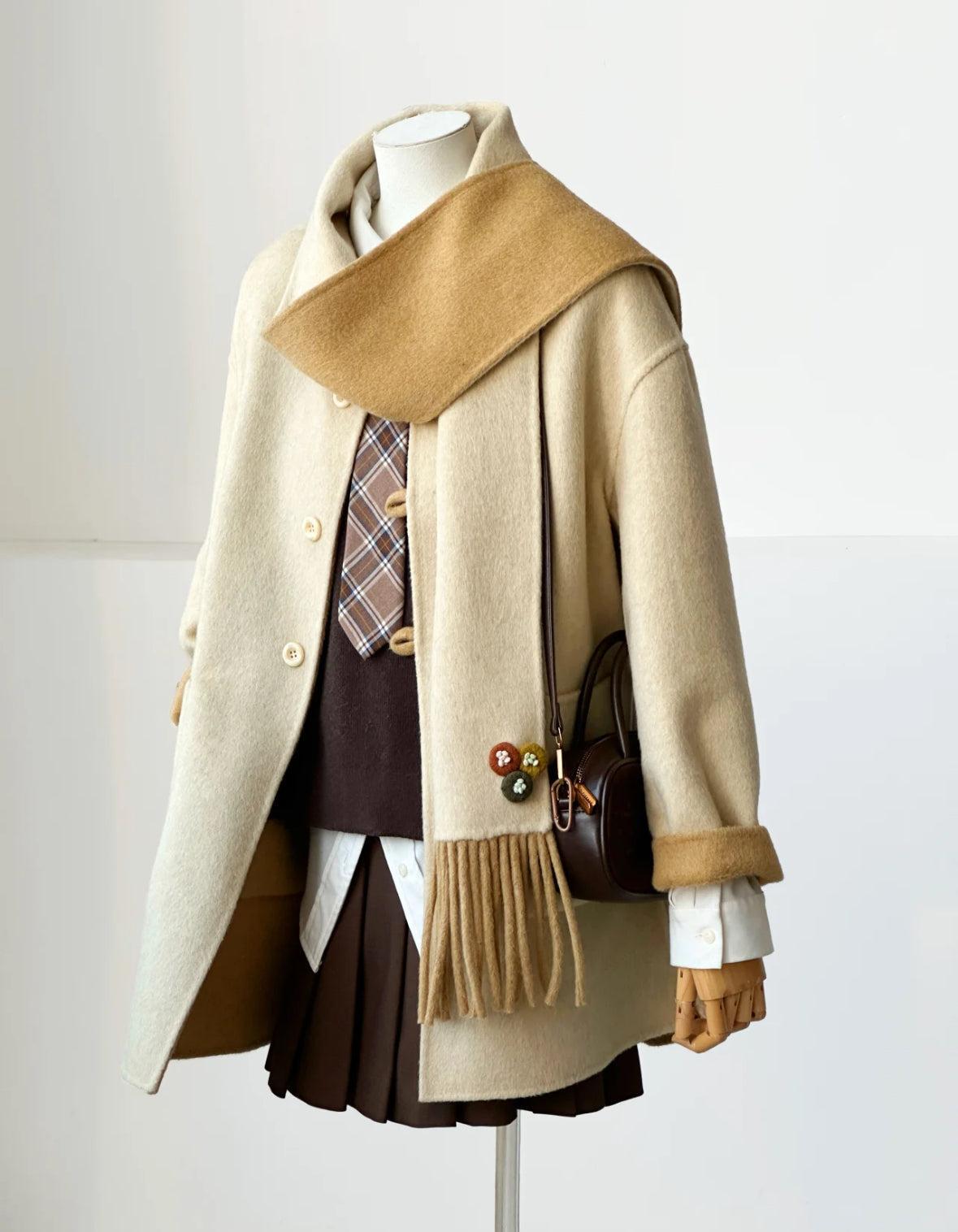 Nova Reversible 100% Wool Jacket with Scarf - 5 colors