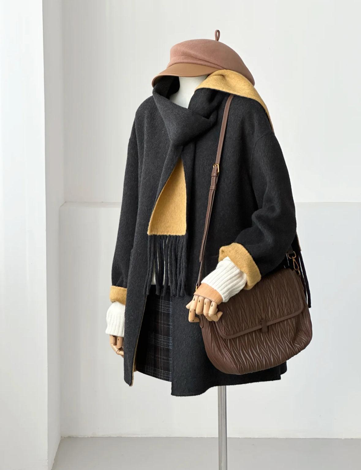 Nova Reversible 100% Wool Jacket with Scarf - 5 colors