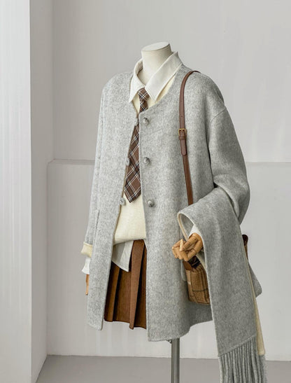 Nova Reversible 100% Wool Jacket with Scarf - 5 colors