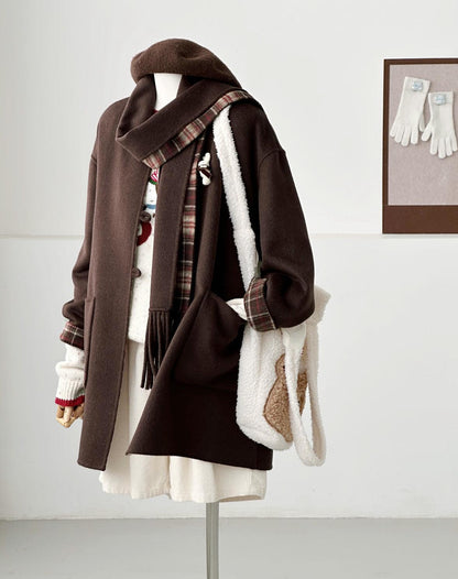 Nova Reversible 100% Wool Jacket with Scarf - 5 colors