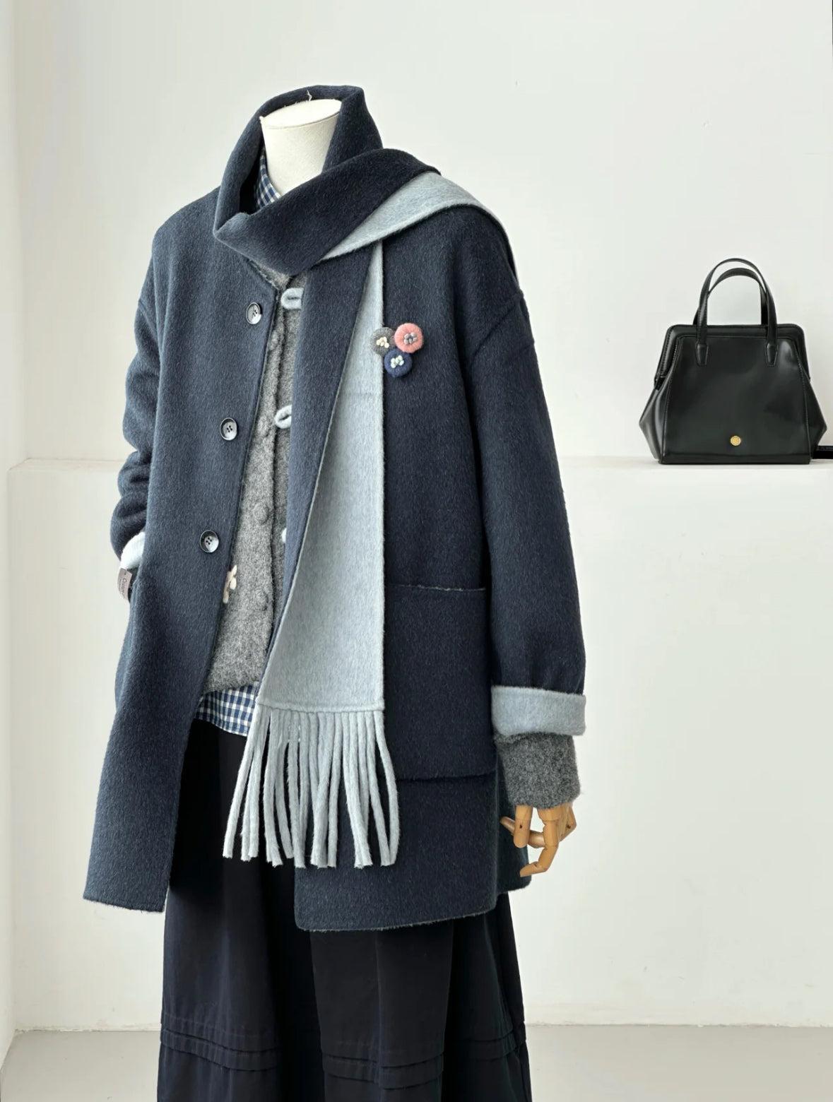 Nova Reversible 100% Wool Jacket with Scarf - 5 colors